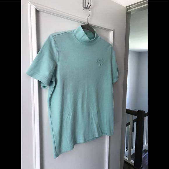 Blair Mock Neck Short Sleeve Blouse Sea foam - Picture 11 of 15